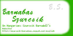 barnabas szurcsik business card